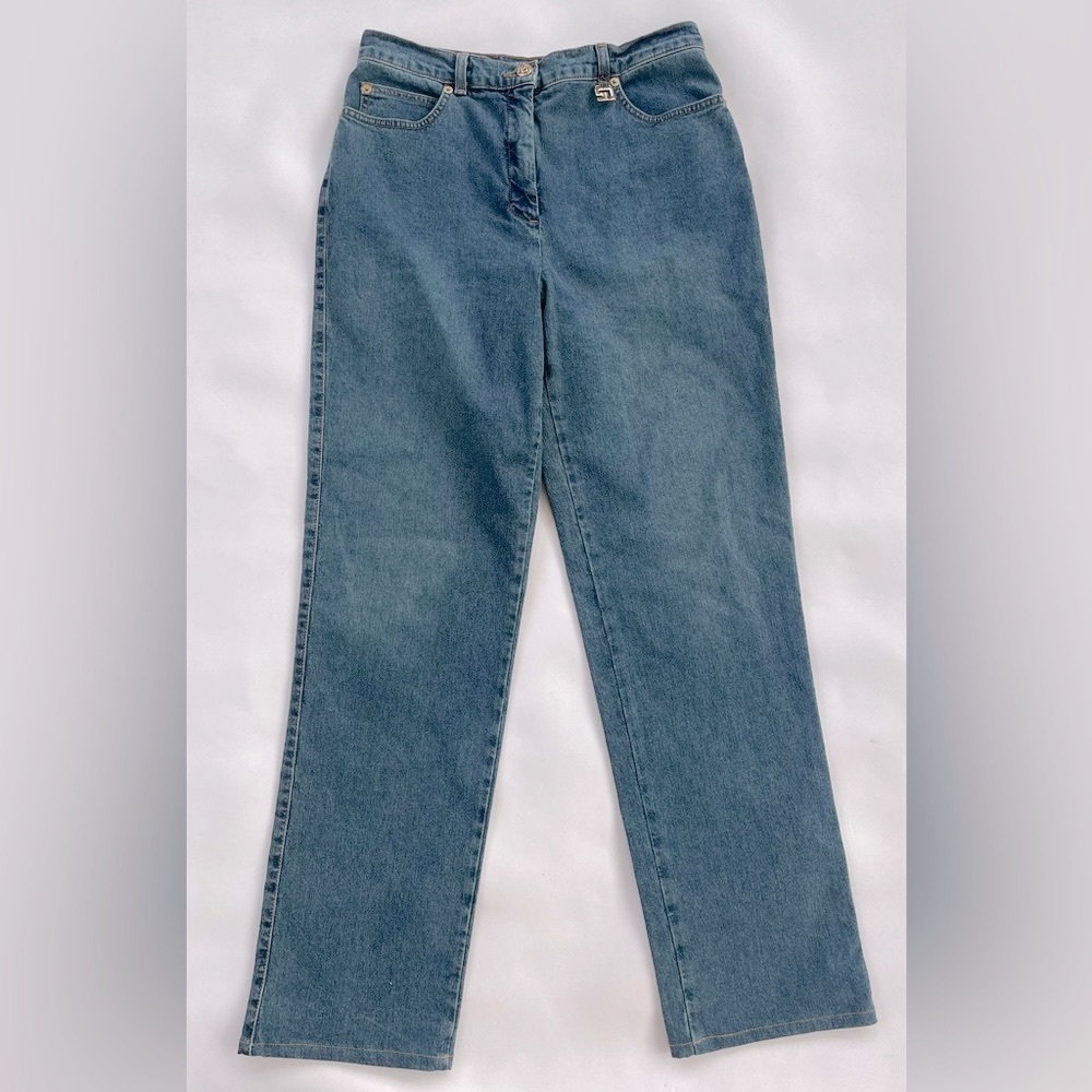 St. John by Marie Gray High Rise Straight Leg Jeans Size 10 EUC